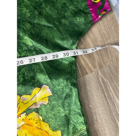 Winlar Green Tropical Floral V Neck Flowing Floor Length Kaftan One Size - Picture 8 of 10